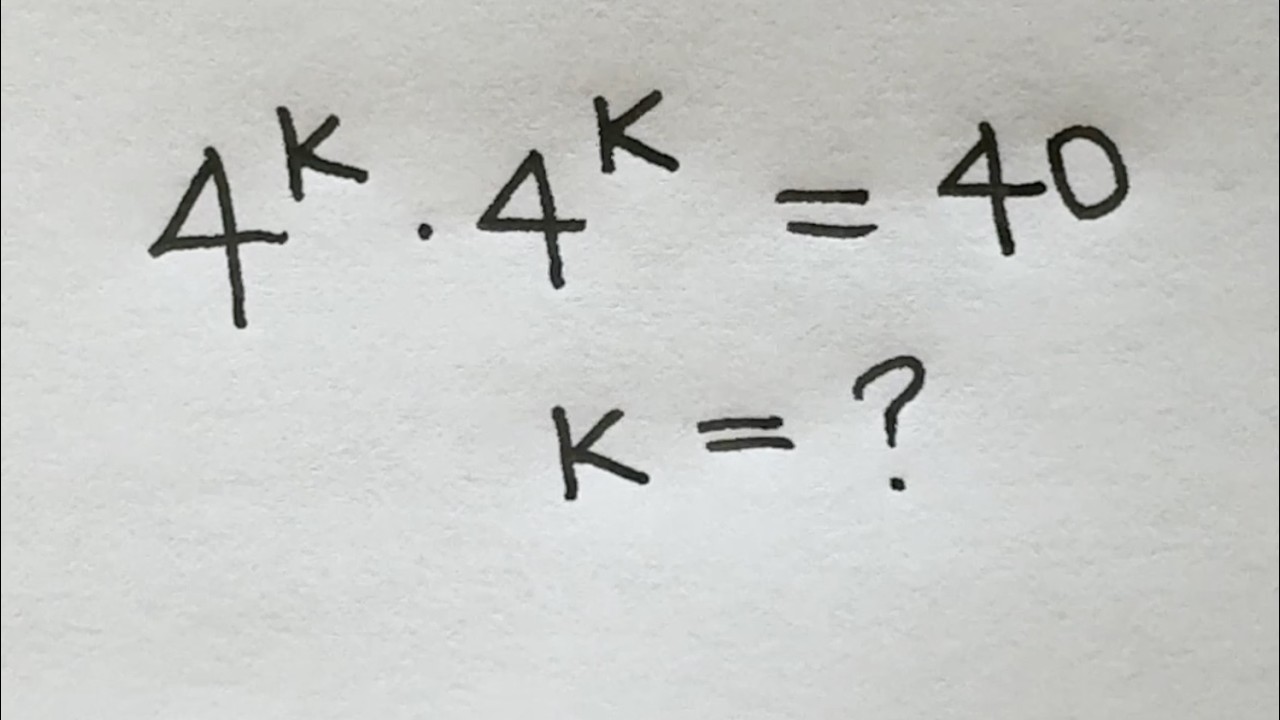 Solve for 'k' in this nice exponential equation | Math Olympiad Mathematics