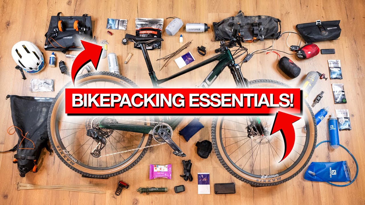 My COMPLETE Bikepacking Gear Setup. Bags lights tools sleep system and must have items