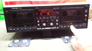 DEMO OF VINTAGE PROFESSIONAL TEAC TASCAM 302 DUAL CASSETTE