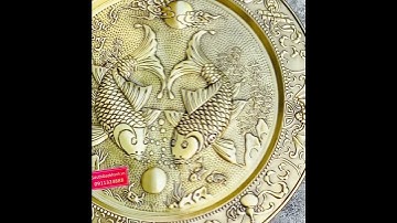 Mâm đồng treo tường lý ngư vọng nguyệt