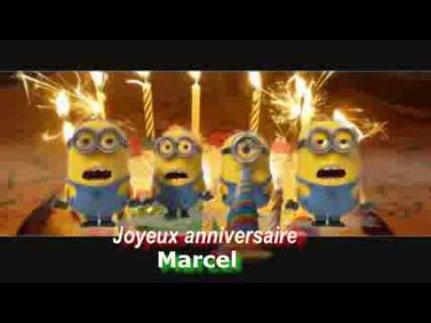 Minions Joyeux Anniversaire Personnalise Marcel Youtube