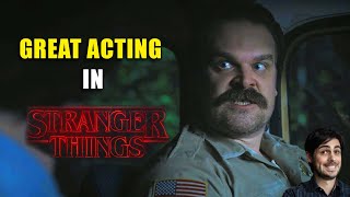 Great acting by David Harbour in Stranger Things by The Duffer Brothers