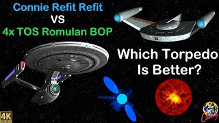 4K Connie Refit Refit VS 4X TOS Romulan Bird of Prey - Torpedo Test - Star Trek Ship Battles