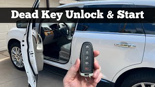 how to unlock & start 2011 - 2015 lincoln mkx with a dead or broken remote key fob battery