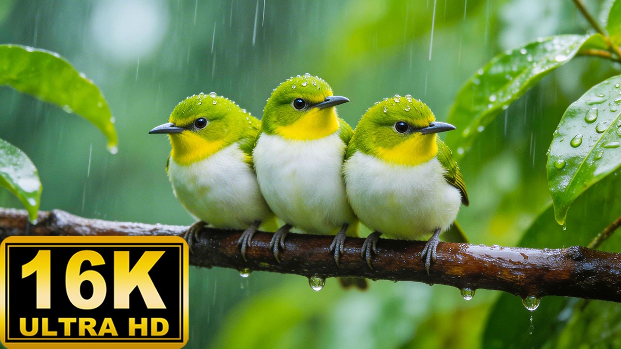 Gentle Piano Melodies and Bird Chirps 16K ~ Instantly Relax Your Mind and Calm Your Nervous System🍃