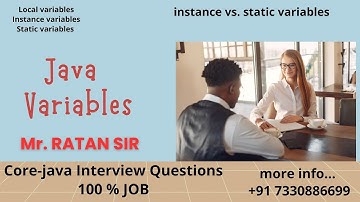 Core-java Interview Questions || Java Variables || Mr. Ratan sir || 100% JOB || 7330886699