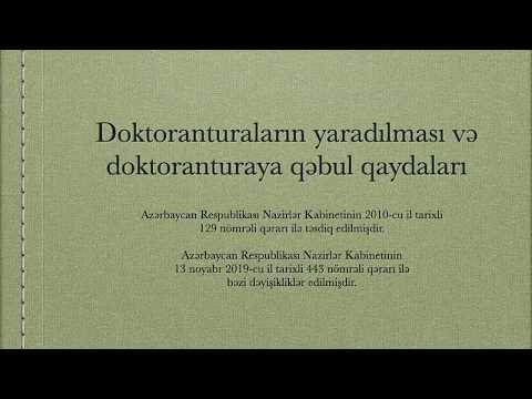 Video: Aspiranturaya Qəbul üçün Necə Müraciət Etmək Olar