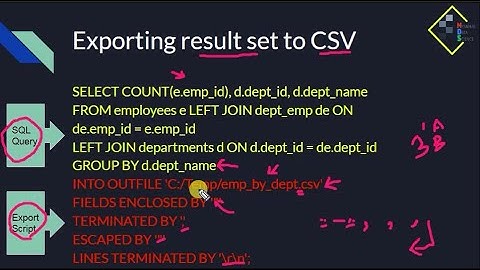 Exporting SQL query results (DAS19 by Myanmar Data Science)