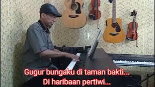 Gugur Bunga - Ismail Marzuki (karaoke lirik) Do = A minor. Live piano karaoke version