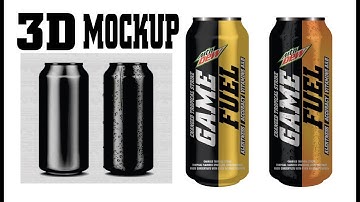 Game Fuel Soda 3D Mockup Design Tutorial Using coreldraw