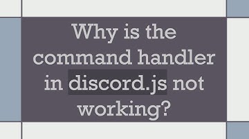 Why is the command handler in discord.js not working?