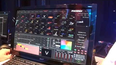 Phoenix4 The Professional showcontroller software for a laser show. Musikmesse 2012