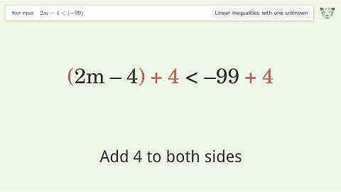 Solving Linear Inequalities: 2m-4 is Smaller Than (-99)