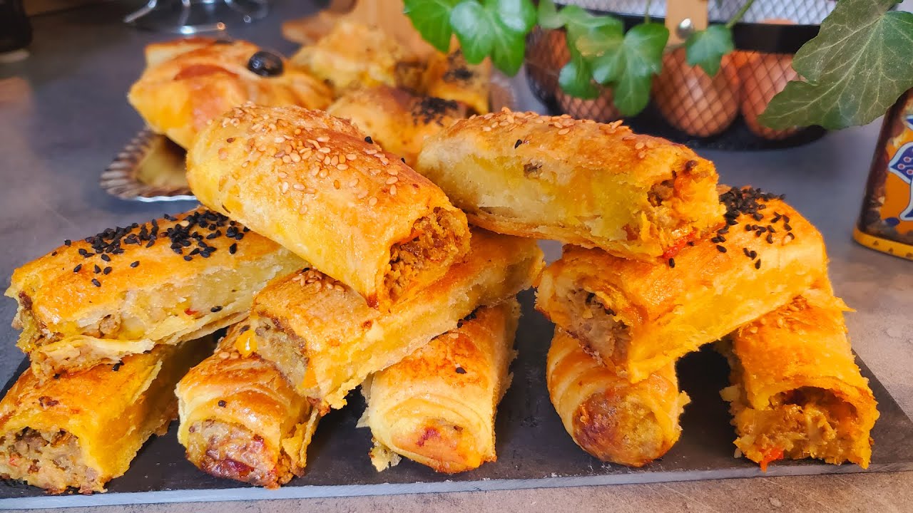 #Bourek au four à base de #pâte à #Msemen/#Borek turque revisité à ma façon/  وصفة اروع #بوراك تركي