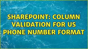 Sharepoint: Column validation for US phone number format