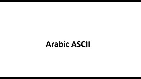 Arabic ASCII