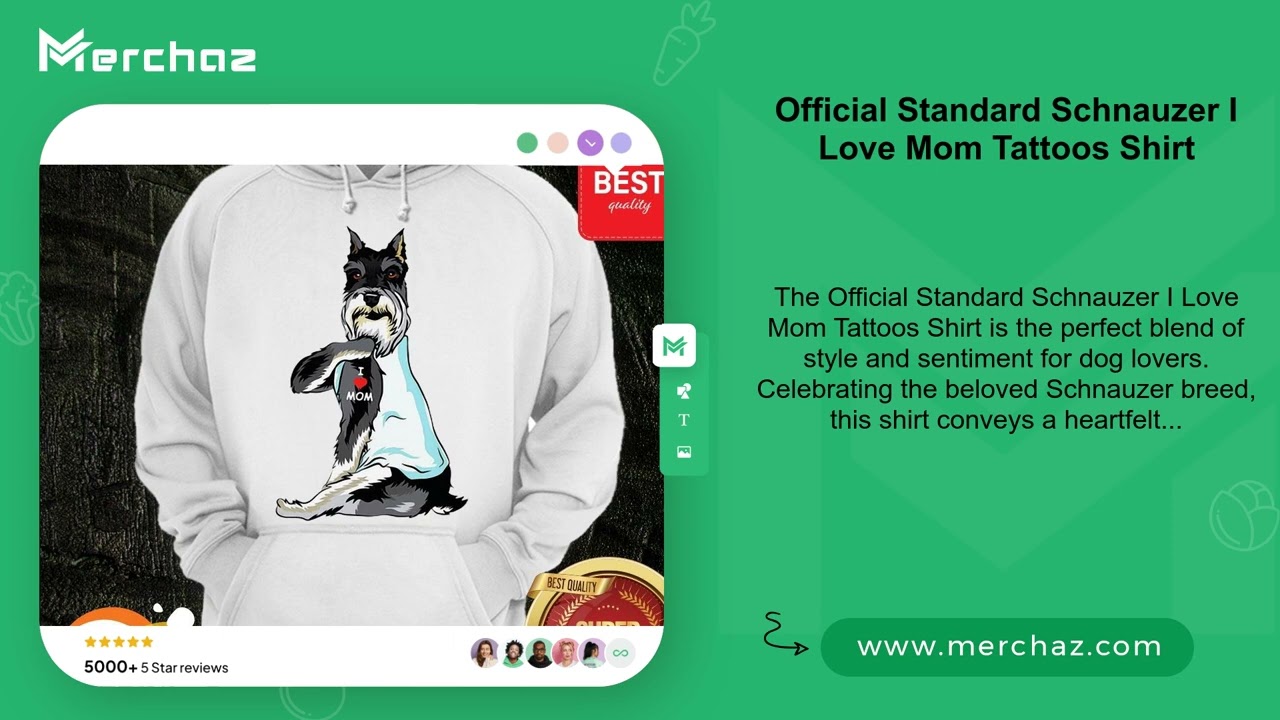 Official Standard Schnauzer I Love Mom Tattoos Shirt