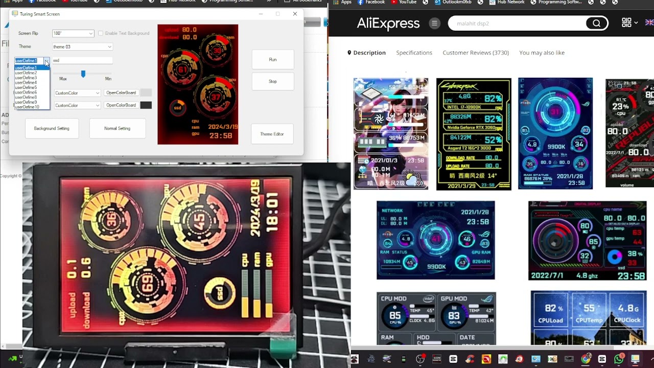 3.5 INCH GEEK SCREEN - PC INFO MONITOR - FULL SET UP