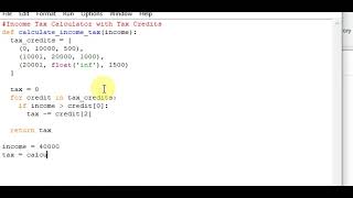 python program to calculate income tax  with tax credits.  #pythontutor  #phython  #pythontutorial