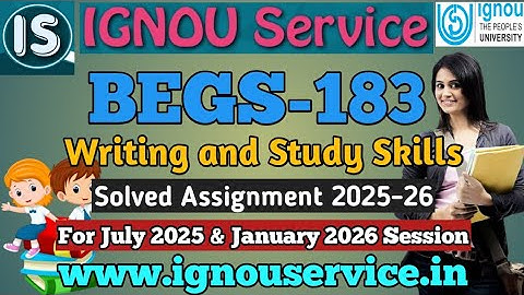 IGNOU BEGS-183 Solved Assignment 2025-26 For July 2025 and January 2026 Sessions
