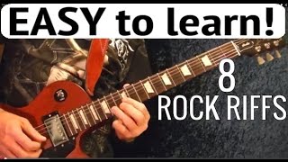 Learn Eight Easy Rock Riffs in Three Minutes - Guitar Lesson With Tabs