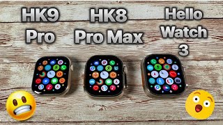 Top 3 Ultra Watch Clones [Under $40]  HK9 Pro  HK8Pro Max  Hello Watch 3!