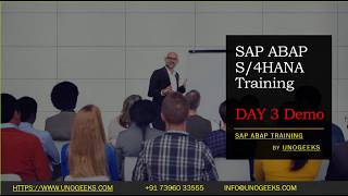 SAP ABAP Training |SAP GUI Overview,ABAP Consultant Roles & Responsibilities,Data Types | Day 3 Demo