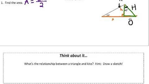 Area of Triangles Video #2 - Solve for Area using Trigonometry
