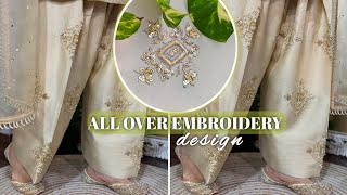🦪Beads hand work✨All Over Embroidery Design For Beginners🎀 Hand work Tutorial 