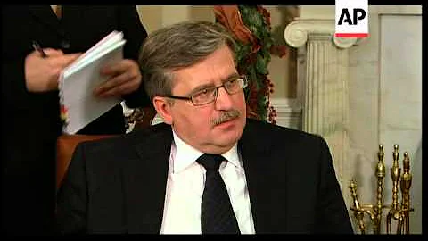 Pres Obama meets Polish counterpart Bronislaw Komo...
