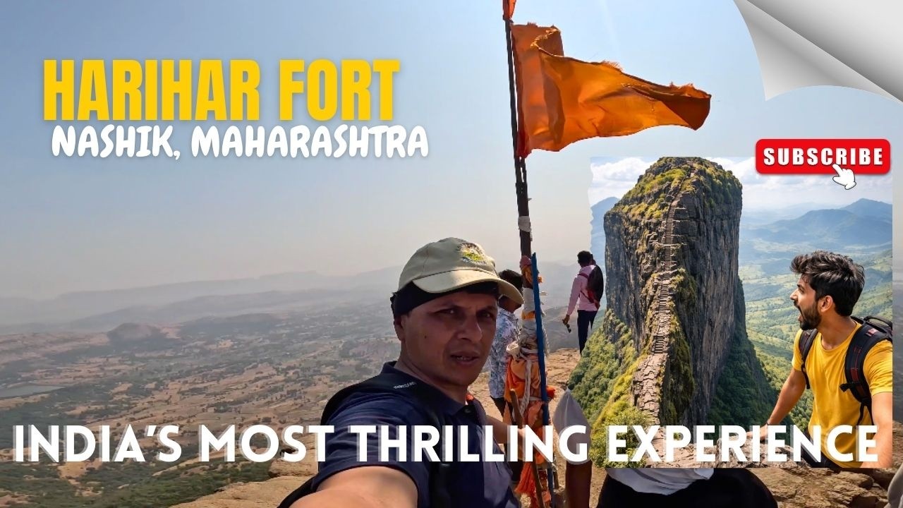 Top of Harihar Fort 🏔️ | The Most Thrilling Climb in Maharashtra Scariest 80 degree inclined Stairs