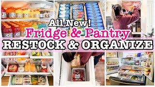 *NEW* FRIDGE RESTOCK + PANTRY ORGANIZATION | KITCHEN CLEANING \& ORGANIZING | CLEAN AND ORGANIZE