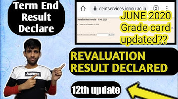 ignou result update 2020|ignou revaluation result 12th update|ignou term end result
