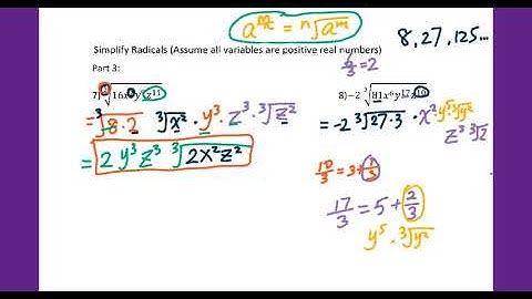 Simplify Higher Order Roots  (with Variables)