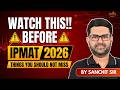 If You’re Giving IPMAT 2026, Watch This Before the Exam‼️