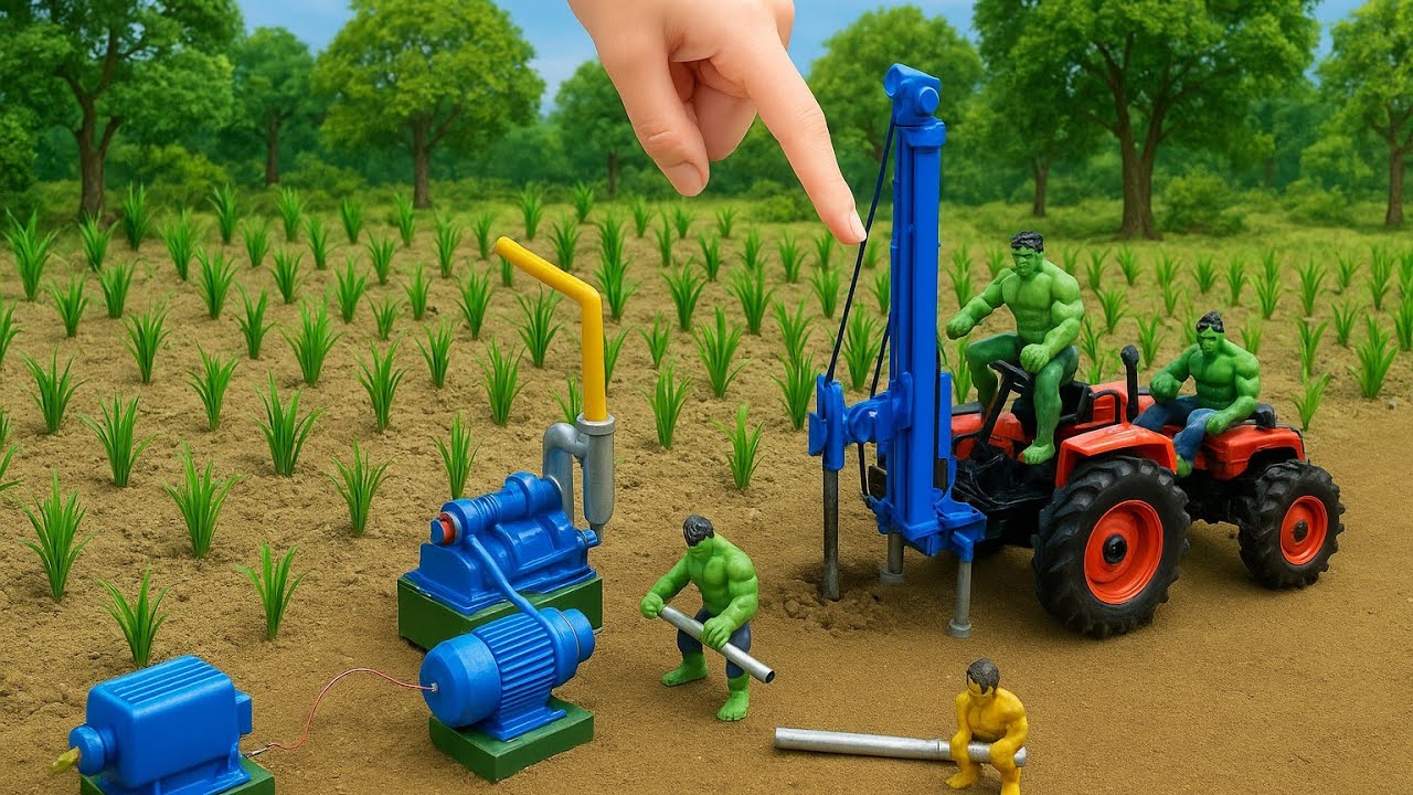 Diy tractor borewell drilling machine || Hydraulic jack || Submersible water pump ||