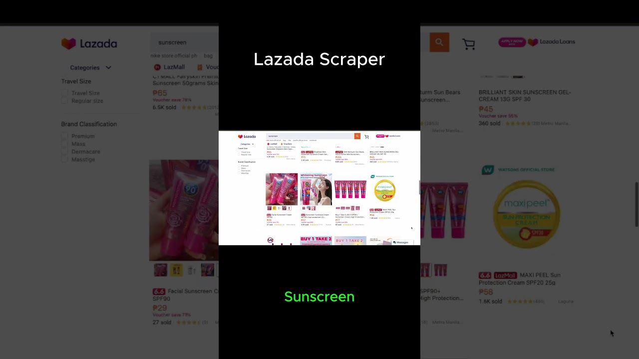 Day 10 - How to Scrape Hundreds of Lazada Sunscreen Products in Seconds