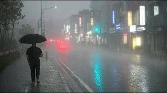 Endless Walking in the Heavy Rain. Stress Free Relaxing Sound for Sleep Meditation. White Noise.