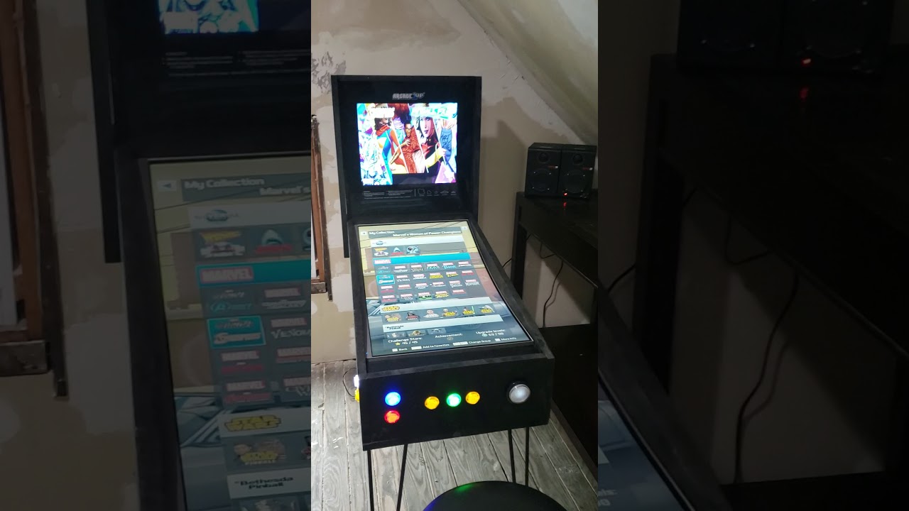 Virtual Pinball with arcade1up backglass curved monitor playfield