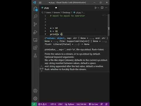 equal to equal to operator in python - YouTube