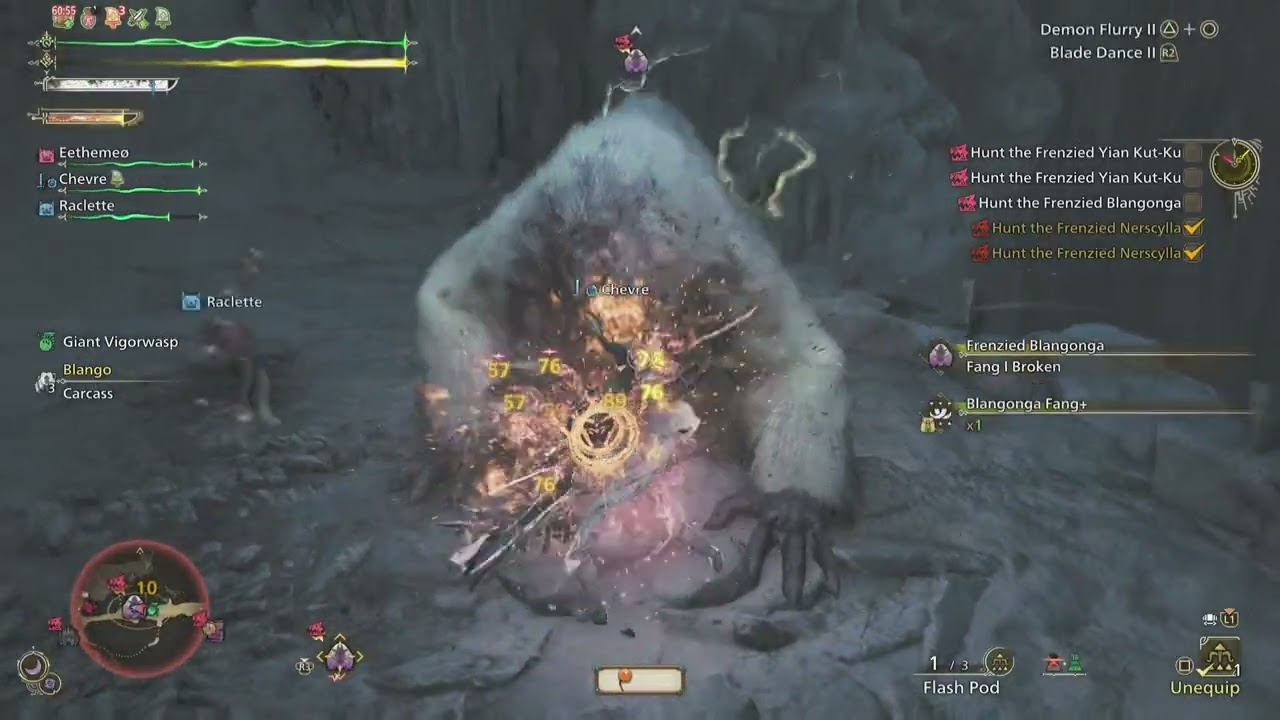 Monster Hunter Wilds_Frenzy Obscured_8 Stars Frenzied_Blangonga_2 Nerscylla_2 Yian Kut Ku_Dual Blade