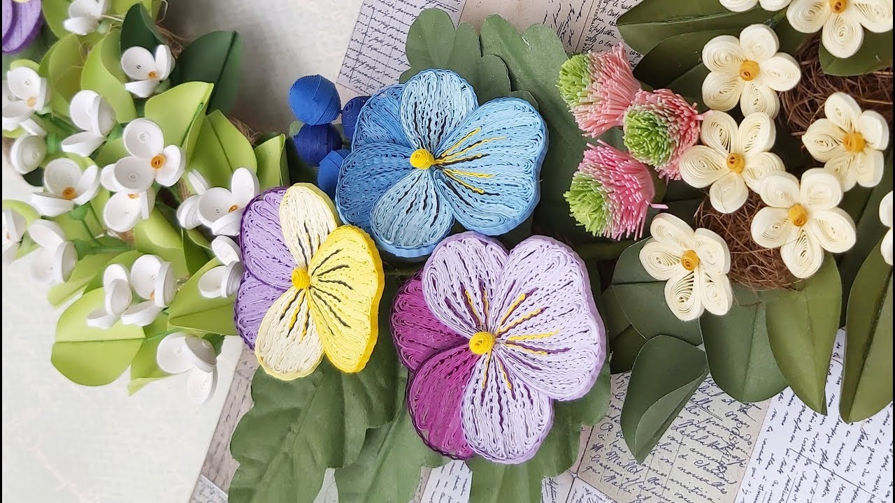 Quilling Pansy Flower Tutorial DIY Paper Pansy Flower Home Decoration