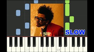 Slow Piano Tutorial Blinding Lights The Weeknd, 2019, With Free Sheet Music