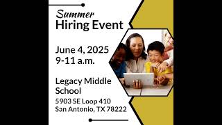 You re Invited ECISD Summer Job Fair on June 4