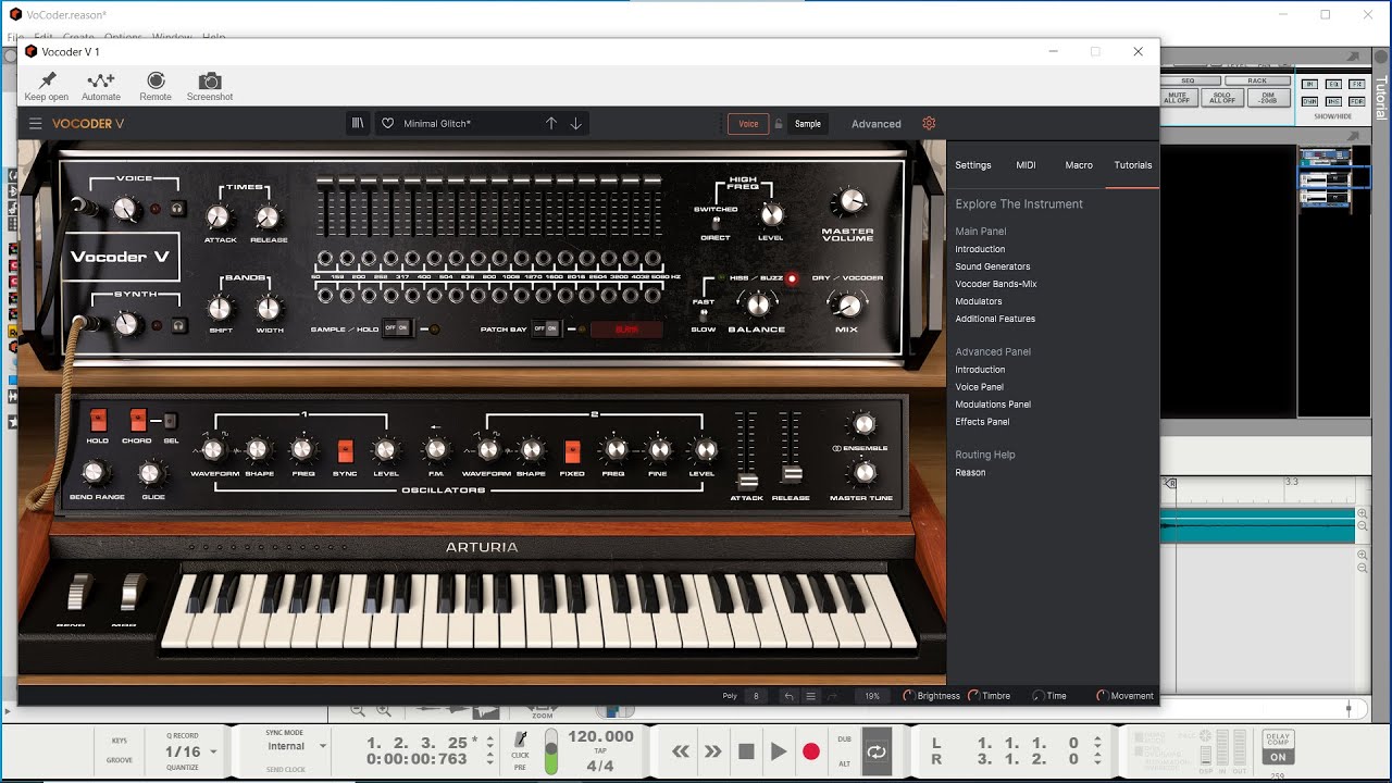 Using Arturia's Vocoder V in Reason 12 - YouTube