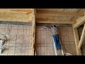 Timber Framed Shop Installing Conduit