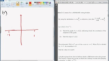Mathematics Extension 1 HSC 2007 Q2 part 1