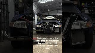 My LS bolted right into that engine bay too #lsswap #turbo #twinturbo #fbo #streetcar #mustang