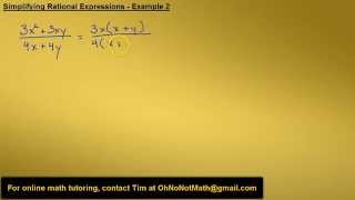 Simplifying Rational Expressions, Example 2