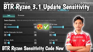 BTR Ryzen 3.1 Update Sensitivity | Btr Ryzen Sensitivity Code New | Pubg Mobile & Bgmi